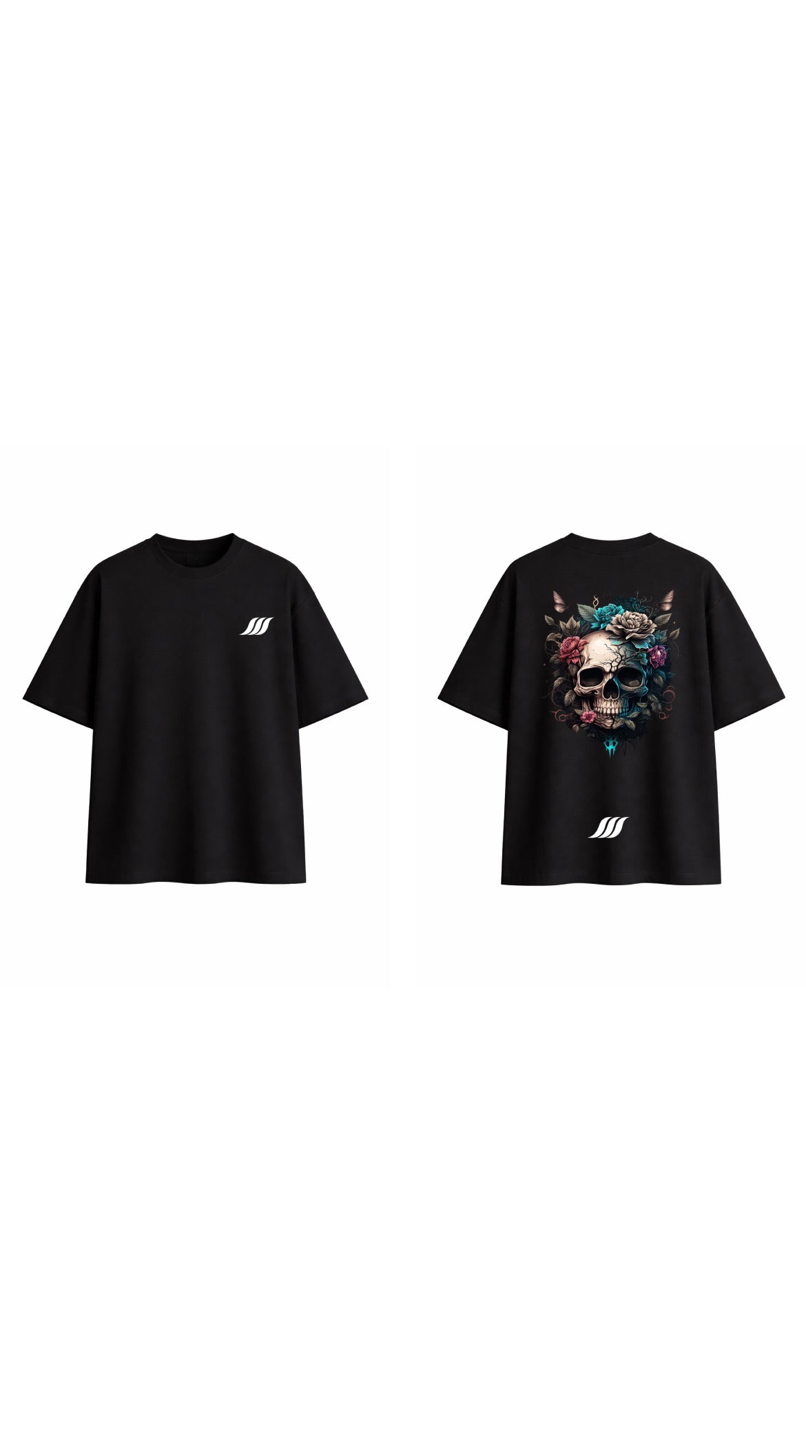 SCTHH™ Midnight Bloom Skull Oversized Tee