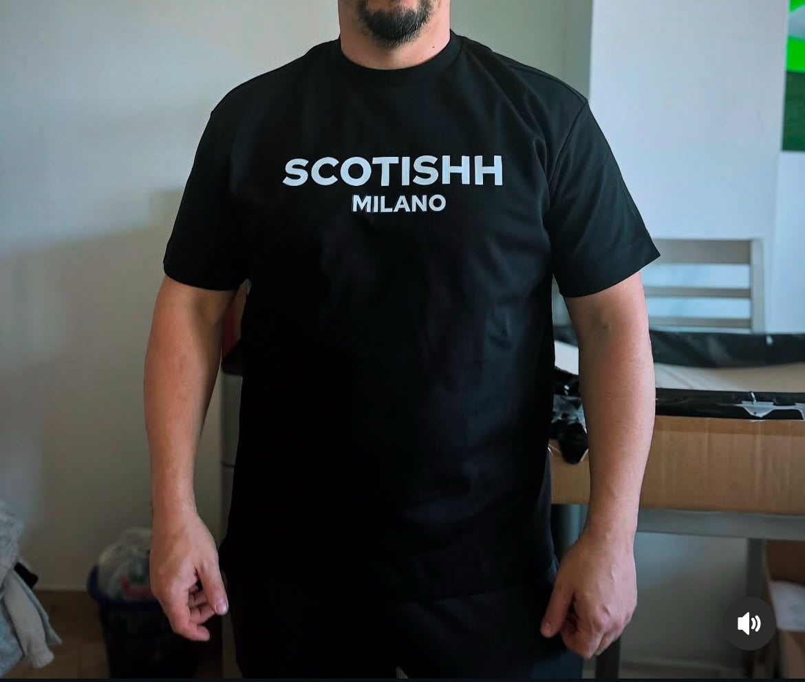 Unisex luxury MILANO t shirt. BLACK