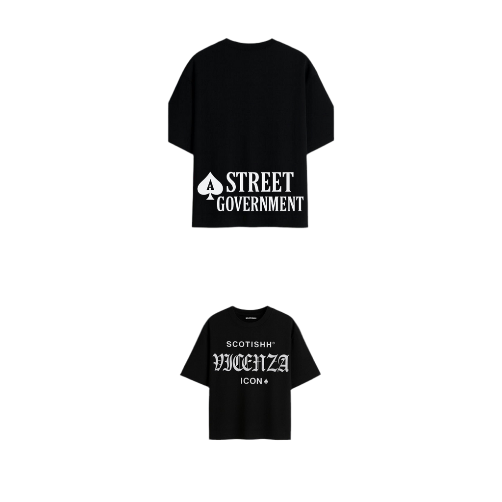 SCOTISHH® VICENZA ICON ♠ Street Government Tee – Black