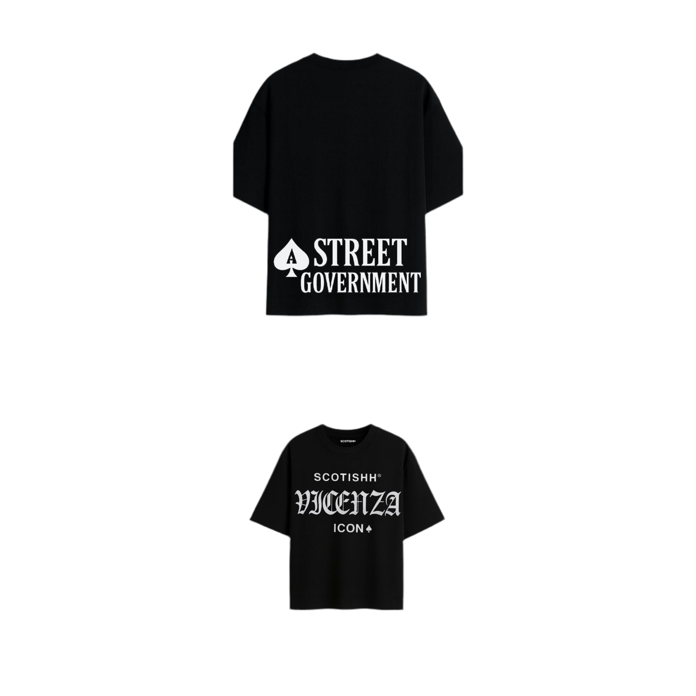 SCOTISHH® VICENZA ICON ♠ Street Government Tee – Black