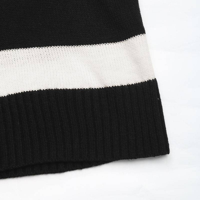 Women’s Striped Sweater – Black & White Casual Knit (S–L)