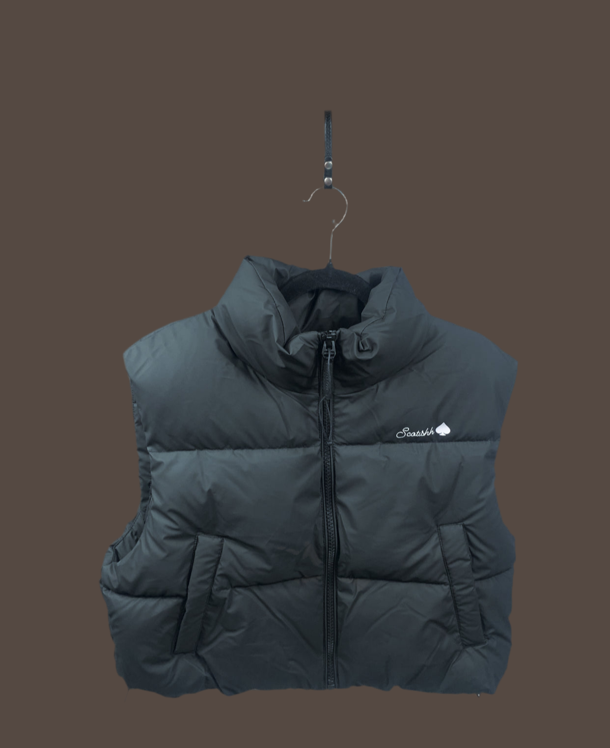 Women's Luxury Black cropped sleeveless vest. Available in one size M. 🎉free delivery🚚📦