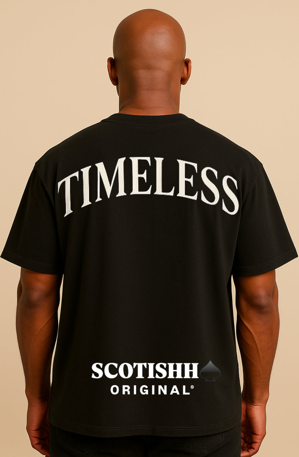 SCOTISHH® Original “TIMELESS” Oversized Black Tee | Luxury Streetwear Made in Italy