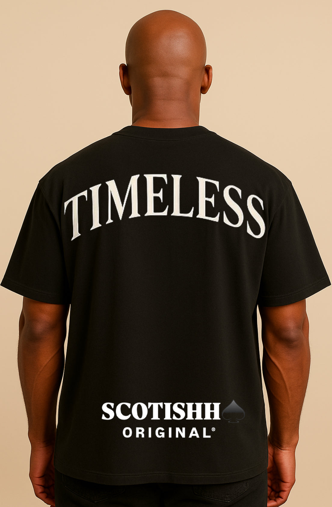SCOTISHH® Original “TIMELESS” Oversized Black Tee | Luxury Streetwear Made in Italy