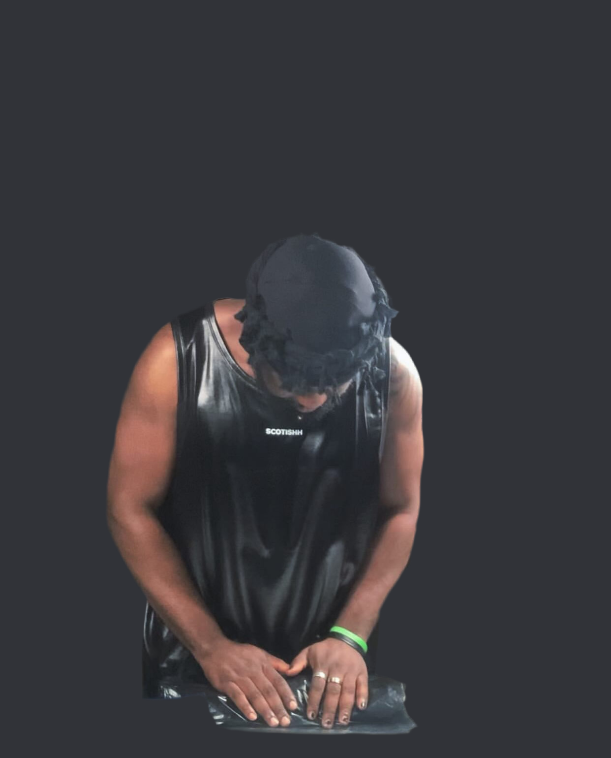 Black Unisex Luxury semi Leather singlet for indoor and partys.  🎉FREE DELIVERY🚚📦