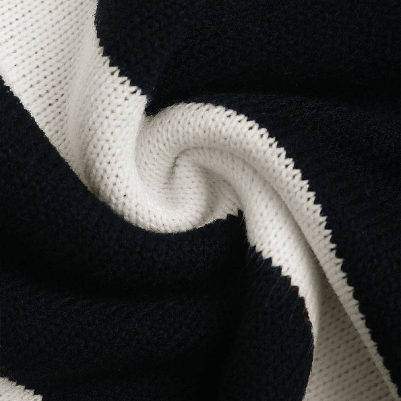 Women’s Striped Sweater – Black & White Casual Knit (S–L)