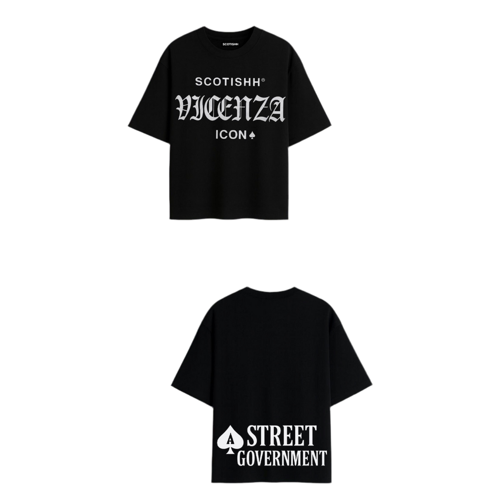 SCOTISHH® VICENZA ICON ♠ Street Government Tee – Black