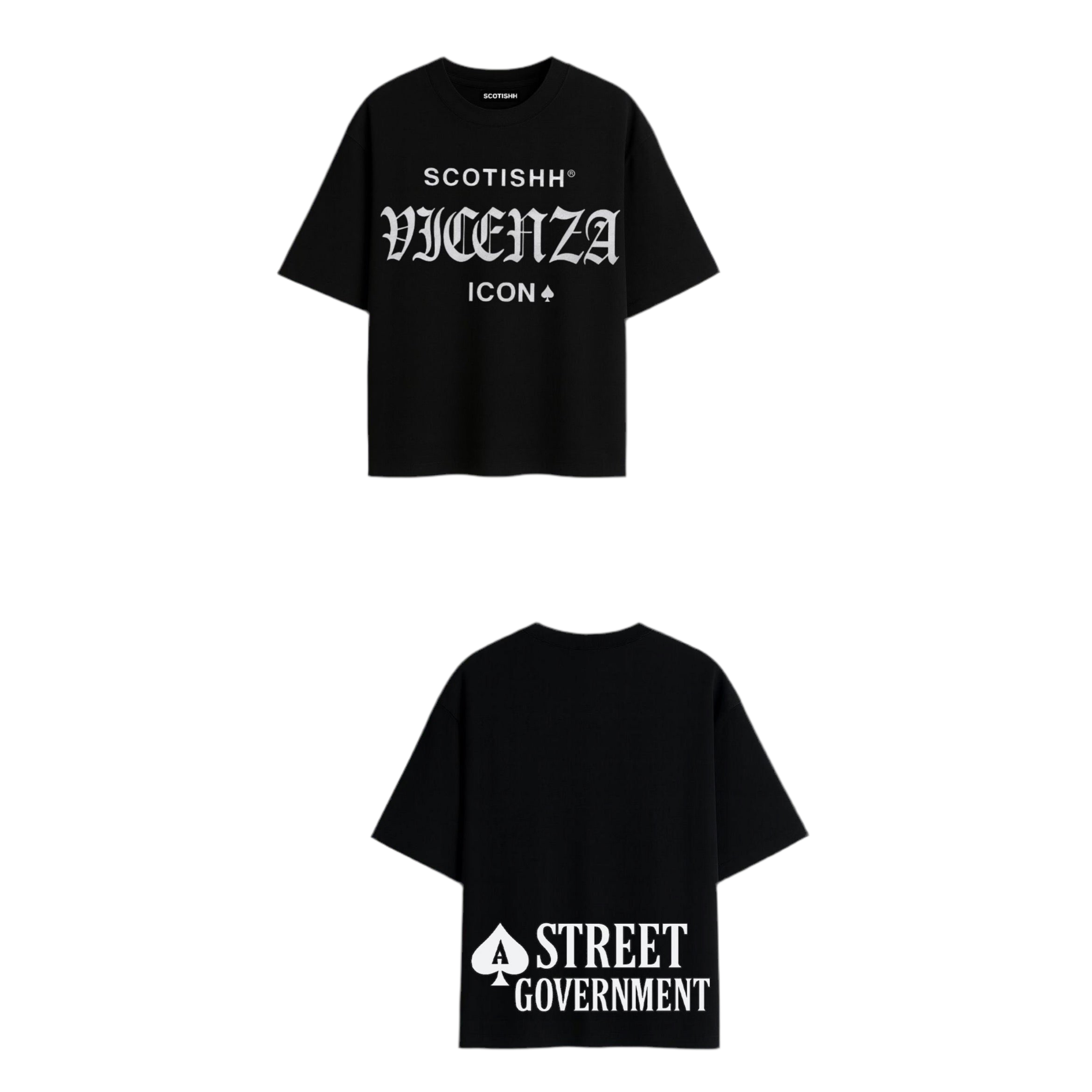 SCOTISHH® VICENZA ICON ♠ Street Government Tee – Black