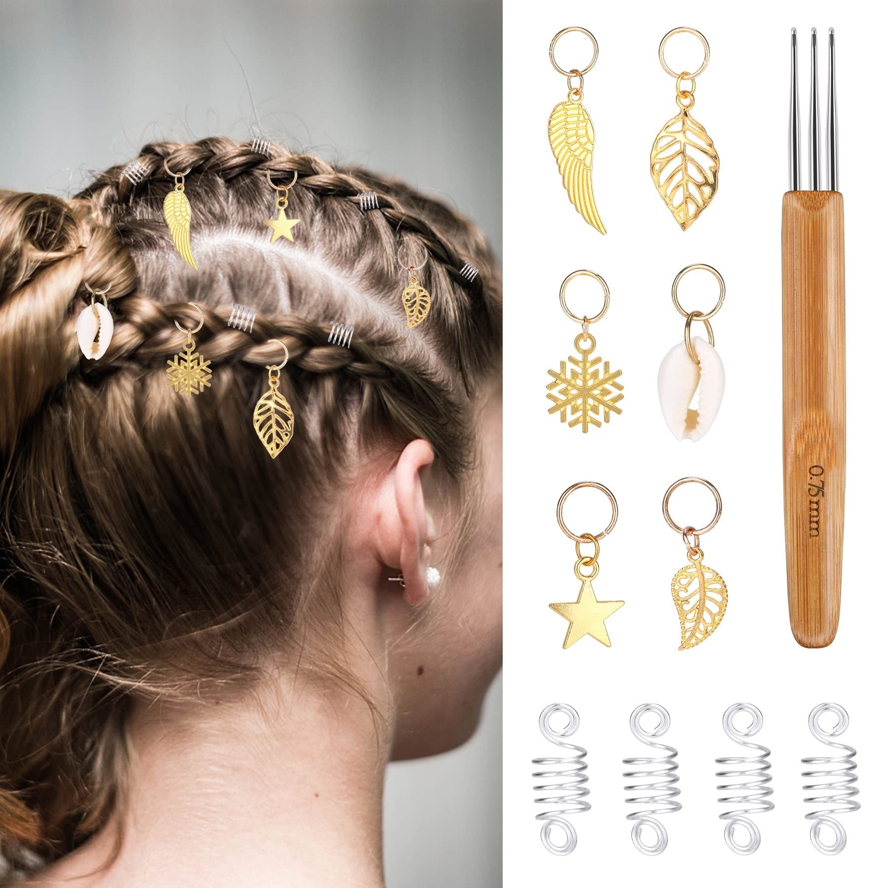 Pack of 238 Dreadlocks Jewelry – Hair Rings & Charms for Braids, Locs & Twists