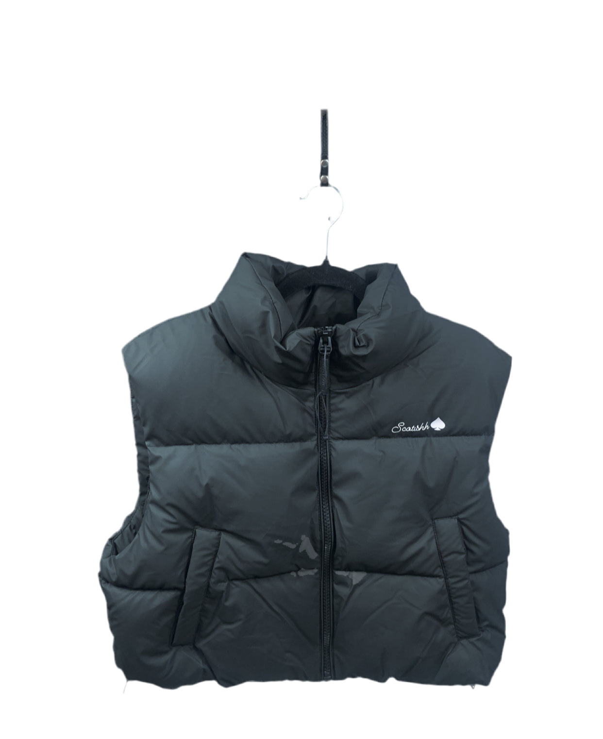 Women's Luxury Black cropped sleeveless vest. Available in one size M. 🎉free delivery🚚📦