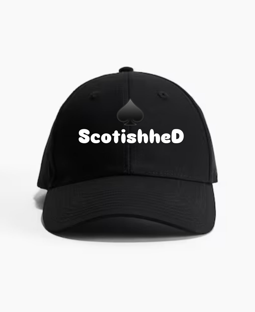 Scotishhed UNISEX Face Cap 🧢 with logo♠️. BLACK 🆓🚚📦
