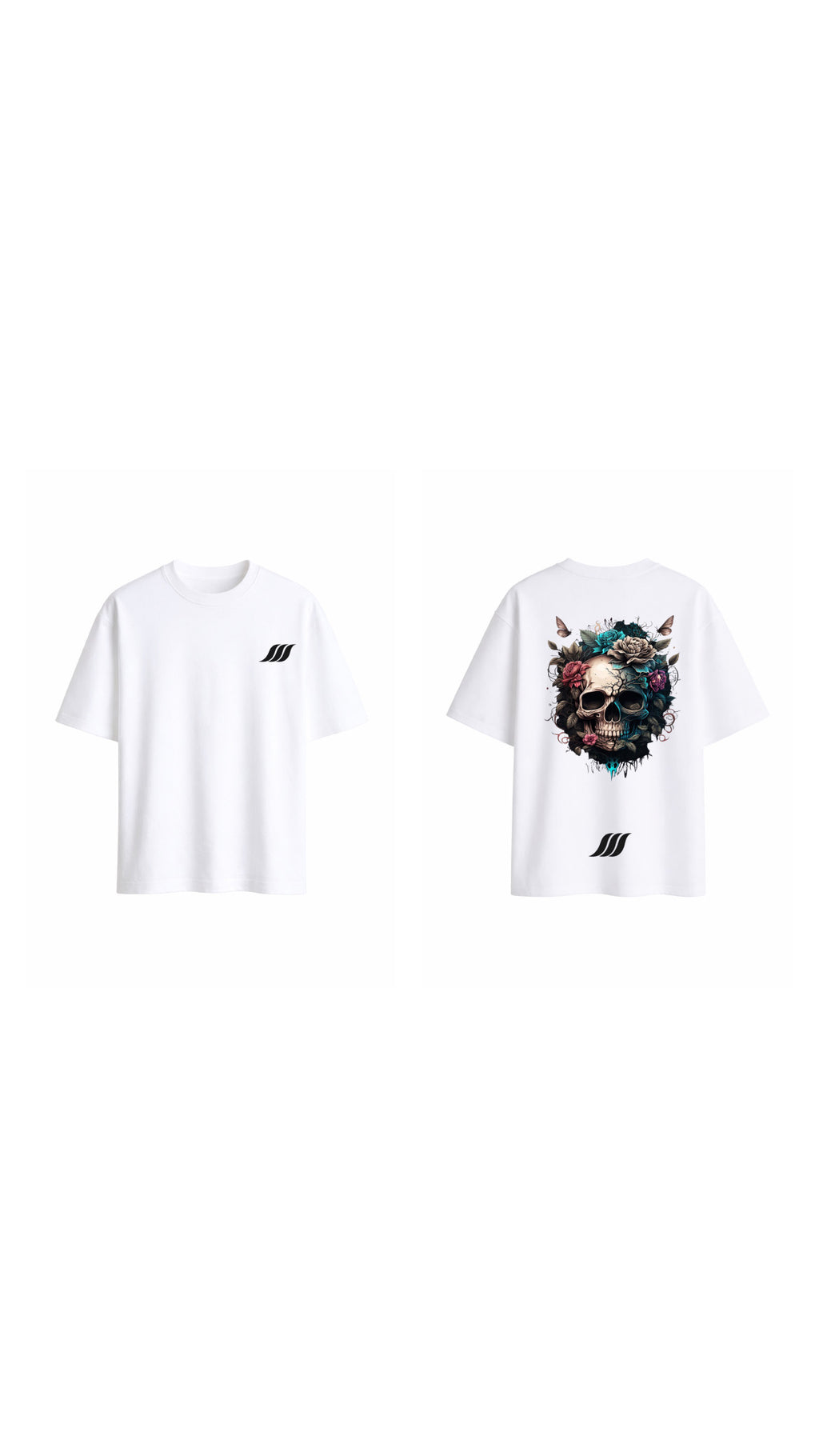 SCTHH™ Midnight Bloom Skull Oversized Tee