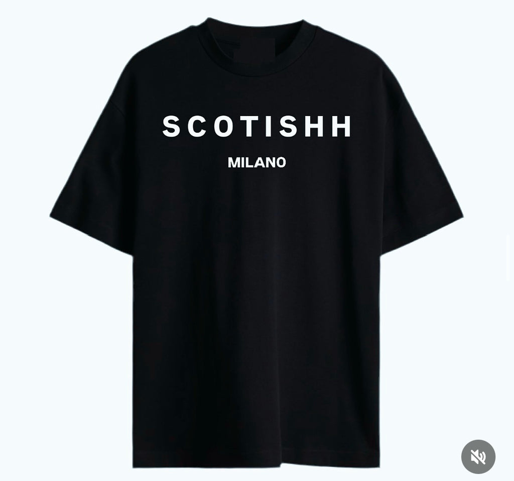 Unisex luxury MILANO t shirt. BLACK