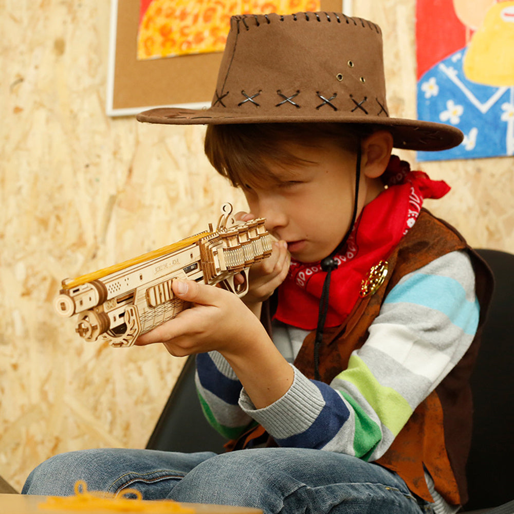 ROKR™ 3D Wooden Revolver Puzzle – DIY Assembly Toy for Kids & Adults
