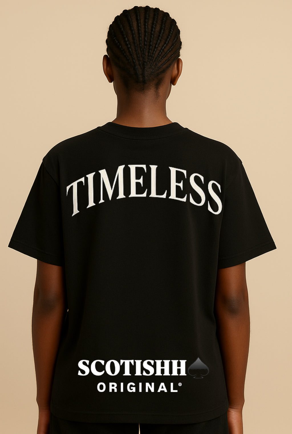 SCOTISHH® Original “TIMELESS” Oversized Black Tee | Luxury Streetwear Made in Italy