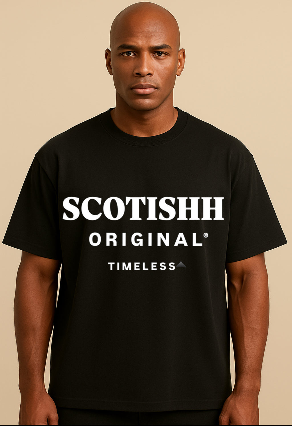 SCOTISHH® Original “TIMELESS” Oversized Black Tee | Luxury Streetwear Made in Italy