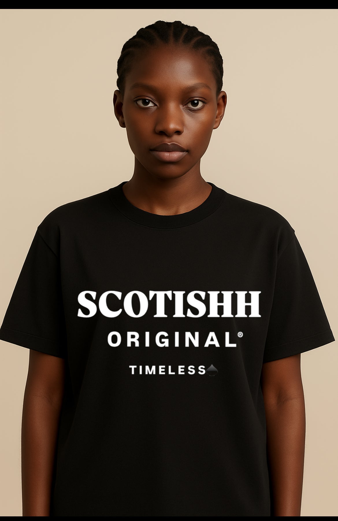 SCOTISHH® Original “TIMELESS” Oversized Black Tee | Luxury Streetwear Made in Italy