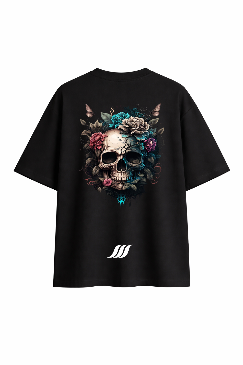 SCTHH™ Midnight Bloom Skull Oversized Tee