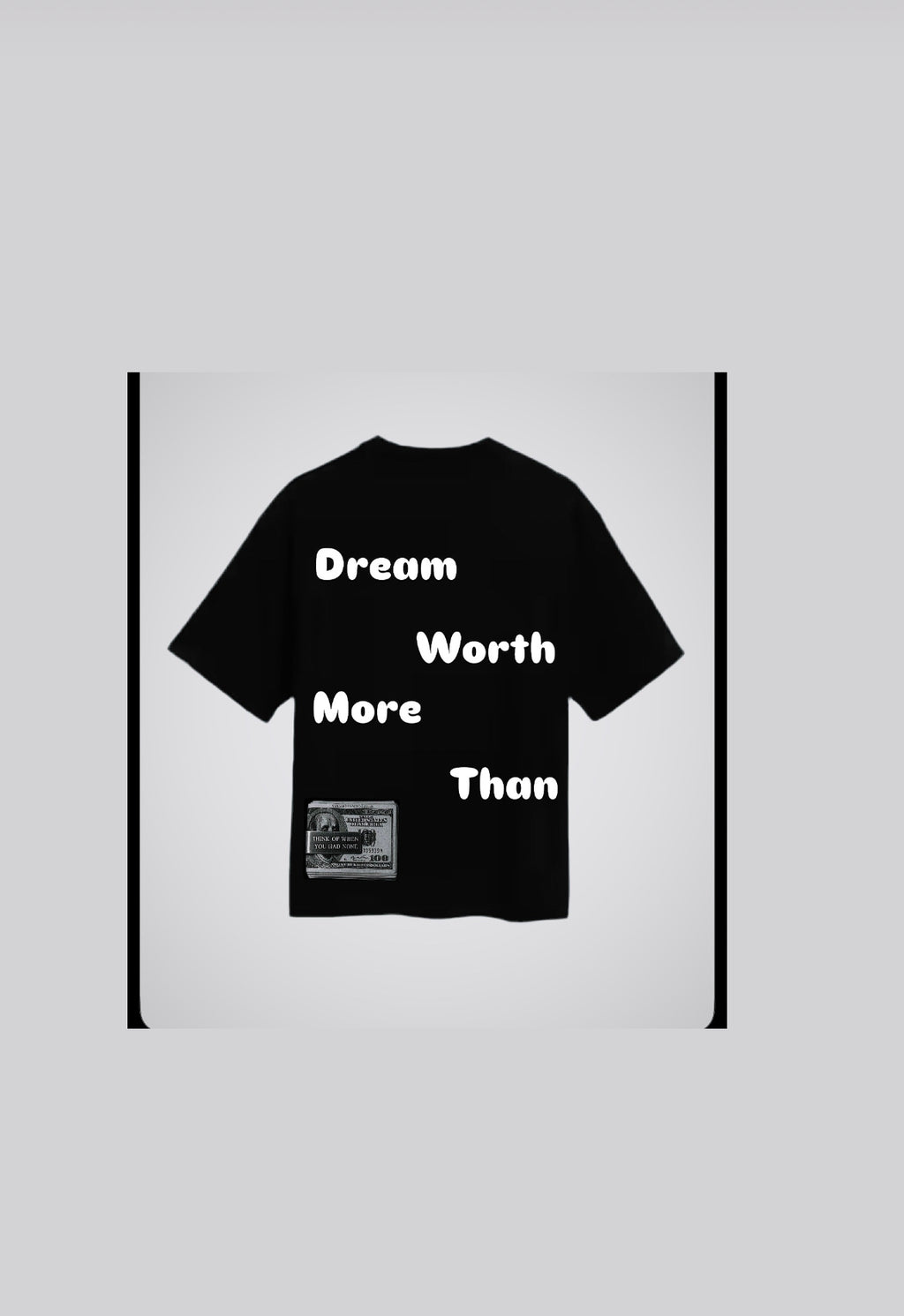 Unisex T shirt. Dream worth more than money . BLACK♠️ 🆓🚚 with italy adress free delivery 🇮🇹