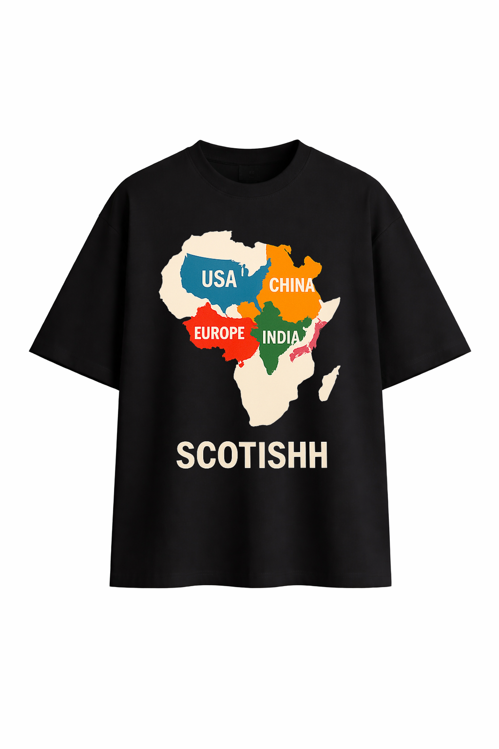 SCOTISHH™ The True Size of Africa Oversized Tee