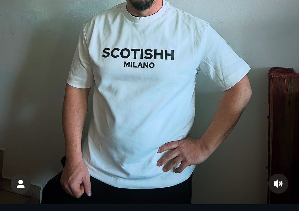 Unisex luxury MILANO t shirt. WHITE