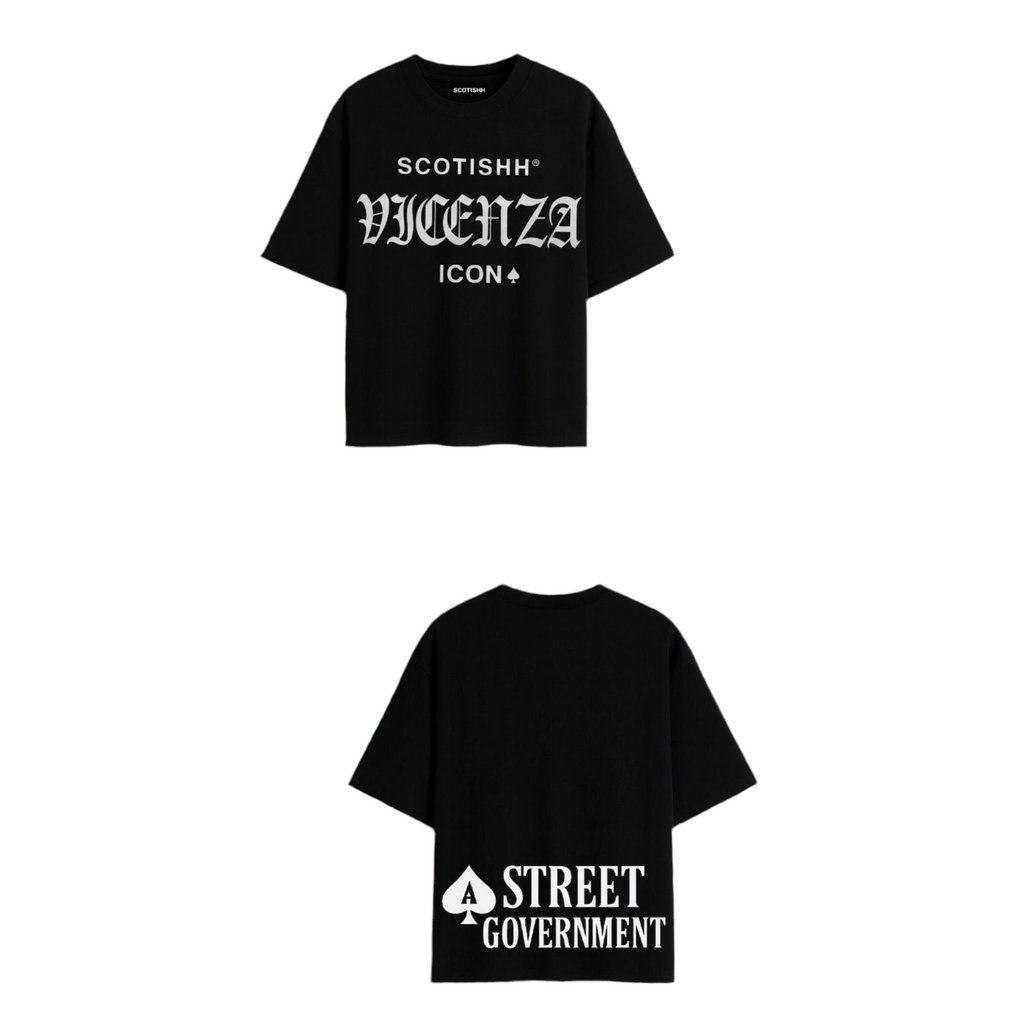 SCOTISHH® VICENZA ICON ♠ Street Government Tee – Black