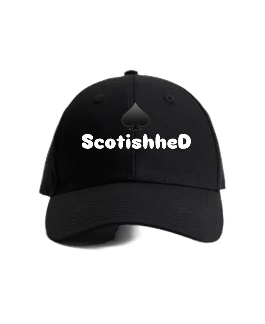 Scotishhed UNISEX Face Cap 🧢 with logo♠️. BLACK 🆓🚚📦