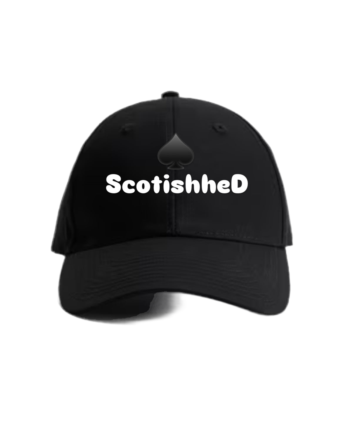 Scotishhed UNISEX Face Cap 🧢 with logo♠️. BLACK 🆓🚚📦