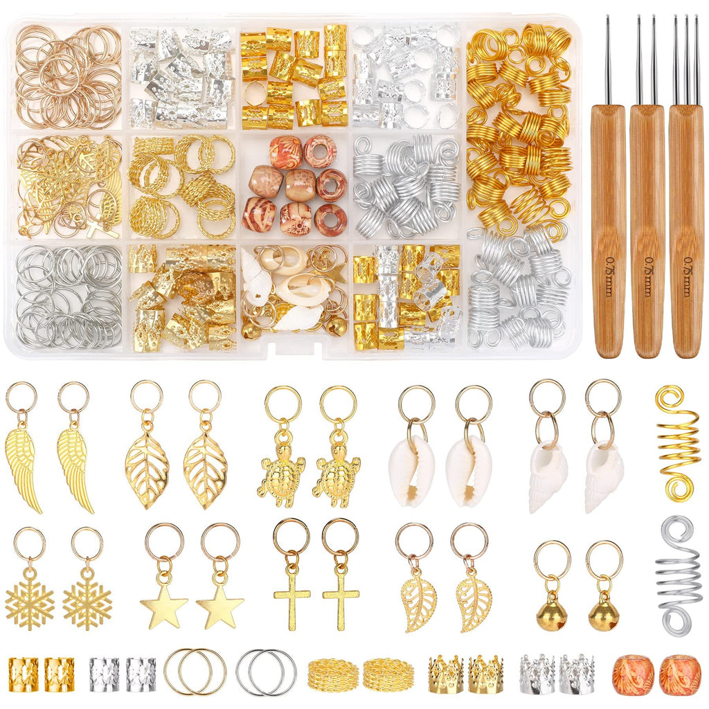 Pack of 238 Dreadlocks Jewelry – Hair Rings & Charms for Braids, Locs & Twists