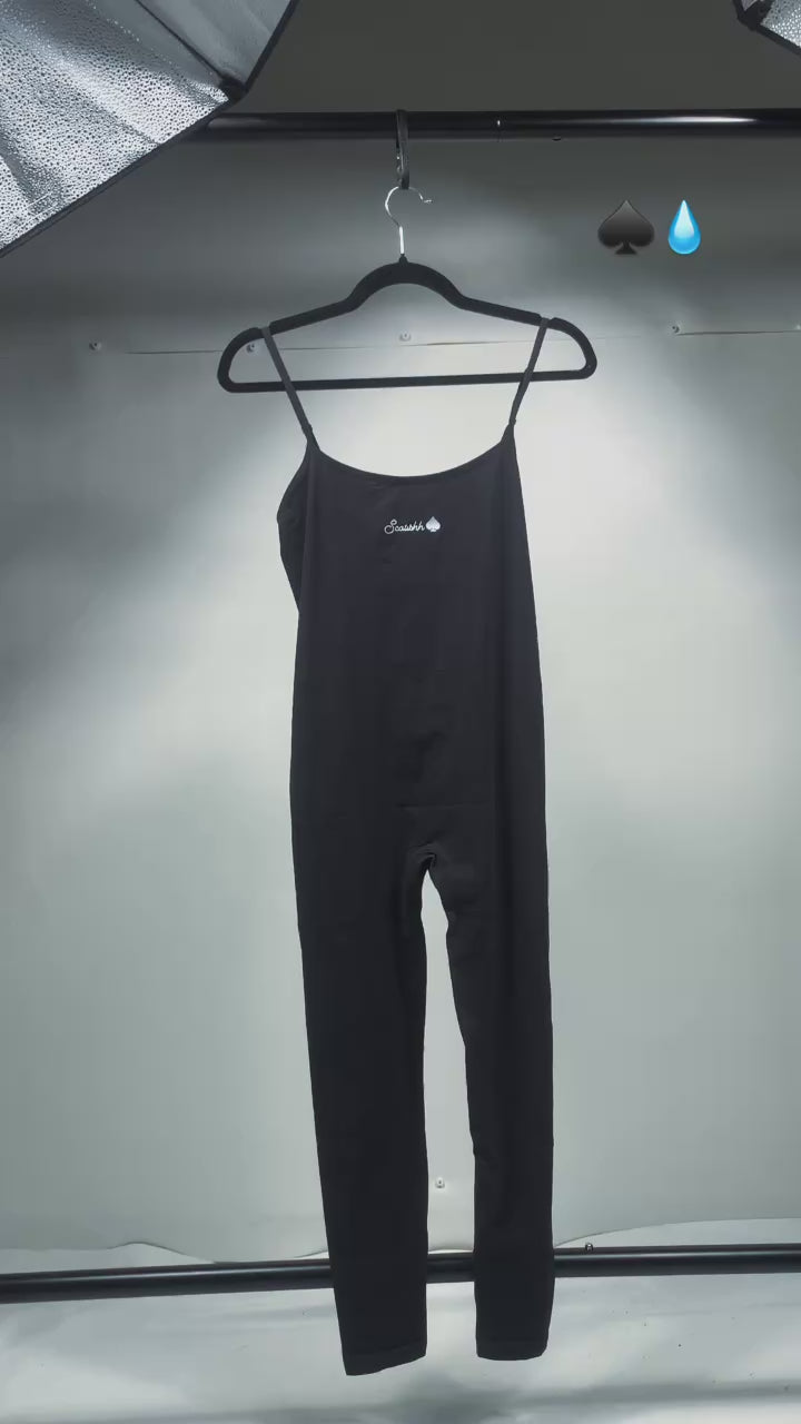 Luxury Women Sleeveless jumpsuit.  BLACK : FREE DELIVERY WITHIN ITALY, worldwide delivery available too.